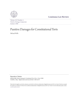 Punitive Damages for Constitutional Torts