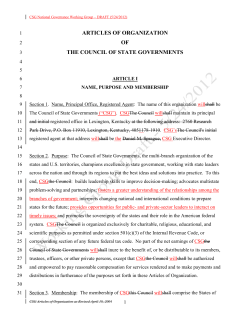 articles of organization of the council of state governments