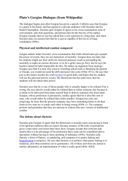 Plato`s Gorgias Dialogue (from Wikipedia)