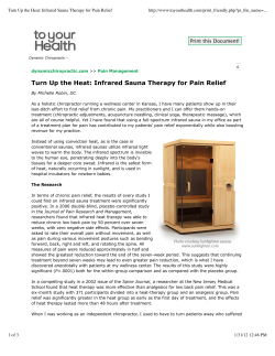 Pain Eliminated with Infrared Sauna