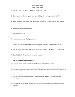 Romeo and Juliet Study Guide Act 1