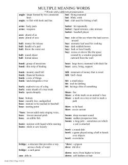 multiple meaning words - Duval County Public Schools