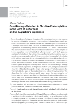 Marcin Godawa Conditioning of Intellect in Christian Contemplation