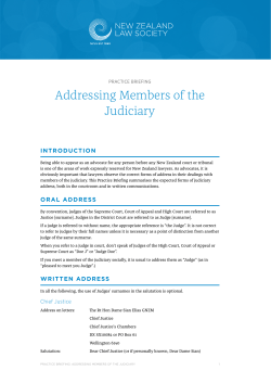 Addressing Members of the Judiciary