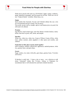 Food Hints For People With Diarrhea