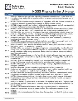 Grade 11 NGSS Physics in the Universe