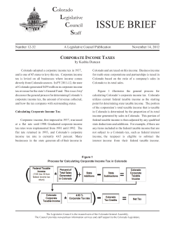 Colorado Legislative Council Staff