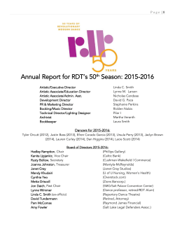 2015-2016 - Repertory Dance Theatre