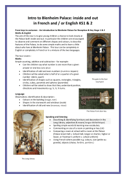 Intro to Blenheim Palace: inside and out in French and / or English