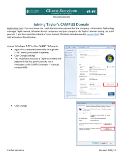 Joining Taylor`s CAMPUS Domain - 4040