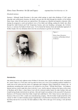 Henry Isaac Rowntree: his life and legacy