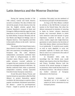 Latin America and the Monroe Doctrine