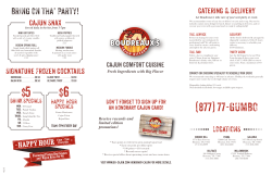 (877) 77-GUMBO - Boudreaux`s Cajun Kitchen