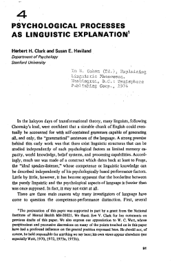 psychological processes as linguistic explanation