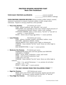 PROTEIN SPARING MODIFIED FAST Basic Diet