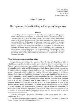 The Japanese Nation Building in European Comparison