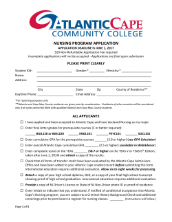Nursing Program Application - Atlantic Cape Community College