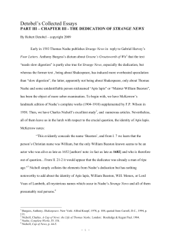 Chapter III: The Dedication of Strange News
