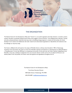Executive Summary - National Center for the Development of Boys