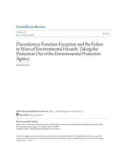 Discretionary Function Exception and the Failure to Warn of