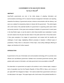 E-Government in Asia-Pacific Region
