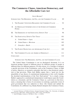The Commerce Clause, American Democracy