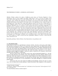 Abstract: Dickens explores the values of different social classes