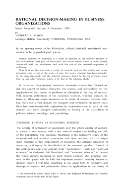 Herbert A. Simon - Prize Lecture