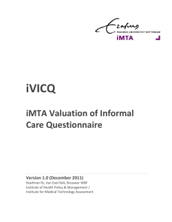 iMTA Valuation of Informal Care Questionnaire
