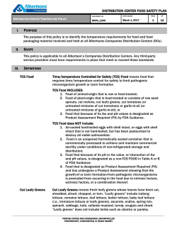 Safeway`s Mandatory Temperature Receiving