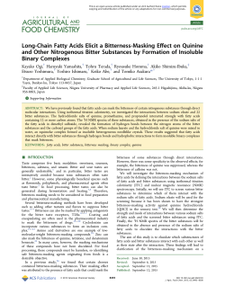 Long-Chain Fatty Acids Elicit a Bitterness