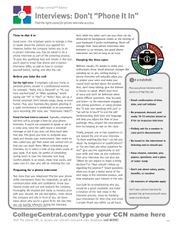 Don`t Phone It In - Career Services Central