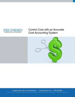 Control Cost with an Accurate Cost Accounting System