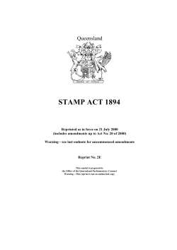 stamp act 1894 - Queensland Legislation