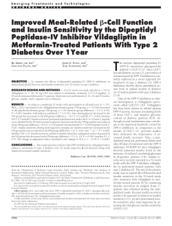 Improved Meal-Related &szlig;-Cell Function and Insulin
