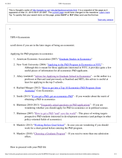 Applying for PhD programs in economics 1. American