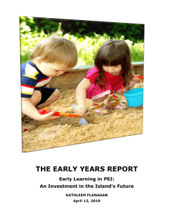 The Early Years Report Early Learning In PEI