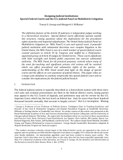 Designing Judicial Institutions: Special Federal Courts and the U.S.