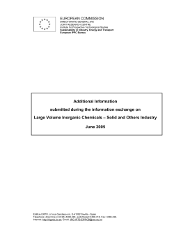 Additional Information submitted during the information