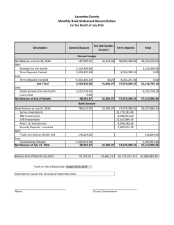 Lacombe County Monthly Bank Statement Reconciliation