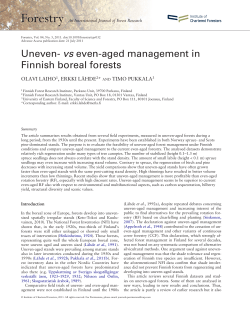 Uneven- vs even-aged management in Finnish boreal