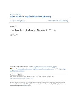 The Problem of Mental Disorder in Crime