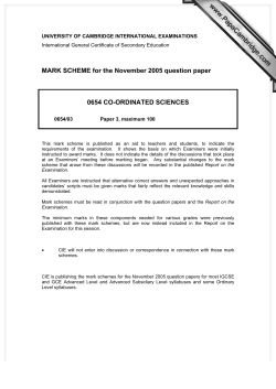 MARK SCHEME for the November 2005 question paper 0654 CO