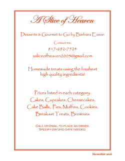 Dessert Menu - A Slice of Heaven