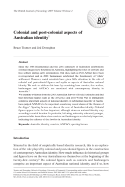 Colonial and post-colonial aspects of Australian identity1
