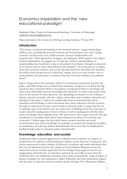 Economics imperialism and the `new educational paradigm`