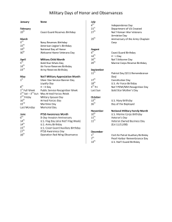 Military Days of Honor and Observances