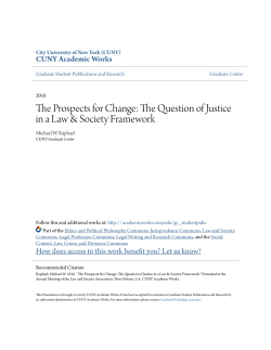 The Prospects for Change: The Question of Justice in a Law