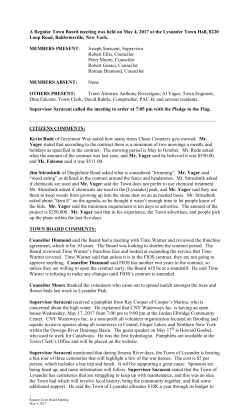 Read Minutes - Town of Lysander