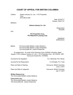 BCCA 285 Delane Industry Co. Ltd. v. PCI Properties Corp. CA041131
